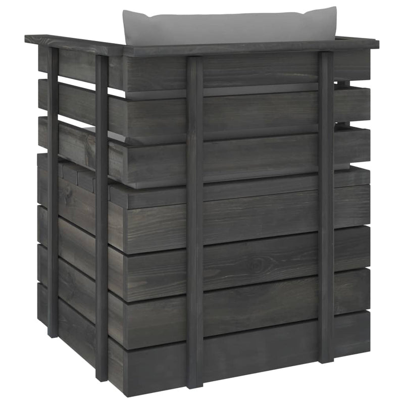 vidaXL fenyőfa kerti karosszék párnákkal