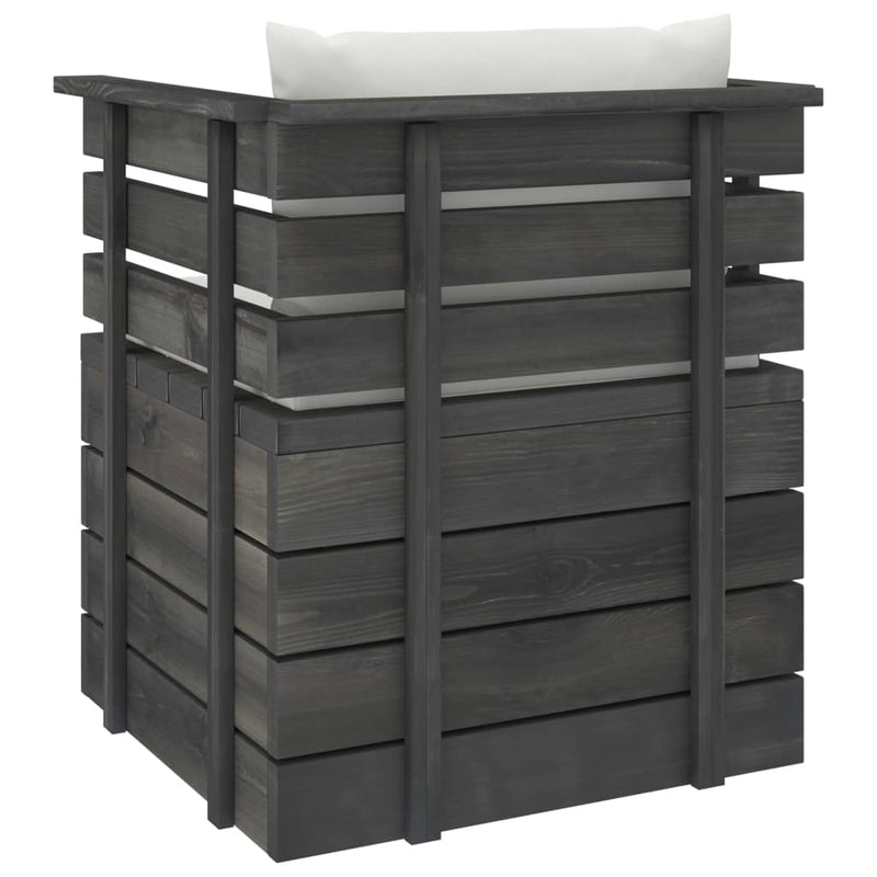 vidaXL fenyőfa kerti karosszék párnákkal