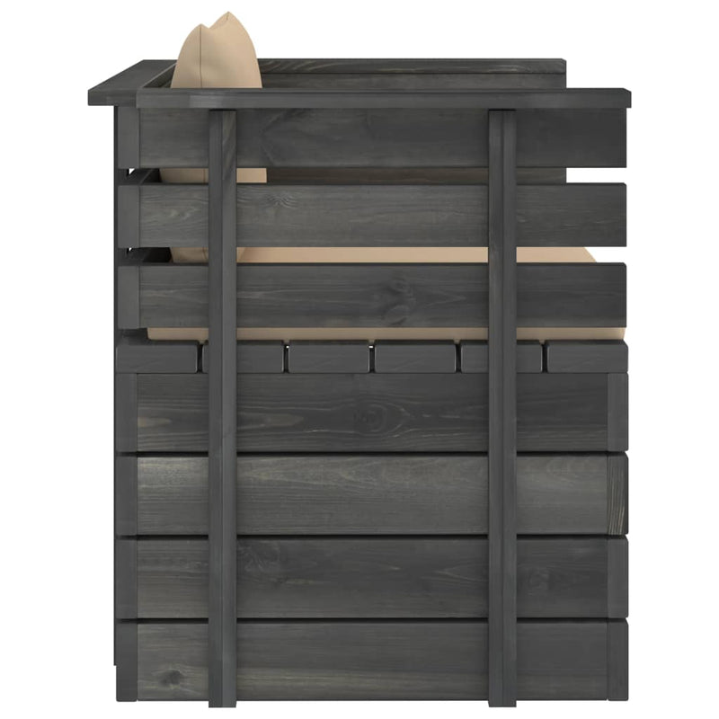 vidaXL fenyőfa kerti karosszék párnákkal