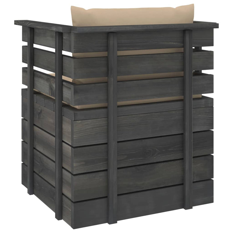 vidaXL fenyőfa kerti karosszék párnákkal