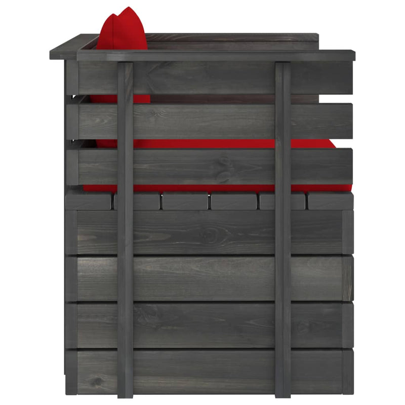 vidaXL fenyőfa kerti karosszék párnákkal