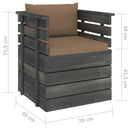 vidaXL fenyőfa kerti karosszék párnákkal