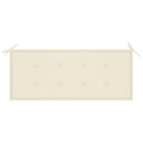 vidaXL tömör tíkfa Batavia pad krémszínű párnával 120 cm