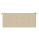 vidaXL tömör tíkfa Batavia pad bézs párnával 120 cm