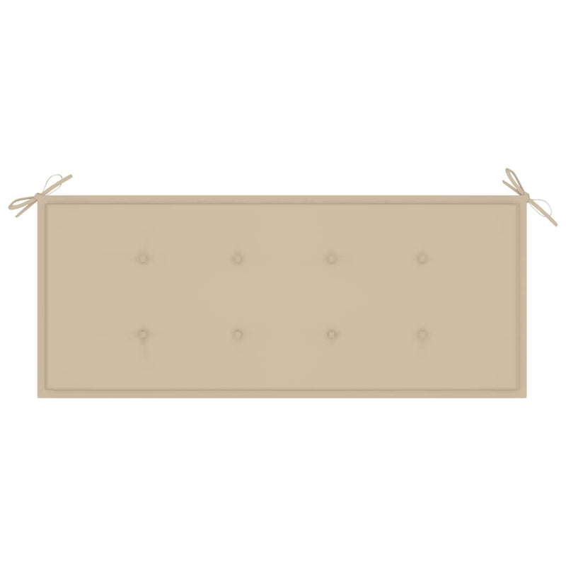 vidaXL tömör tíkfa Batavia pad bézs párnával 120 cm