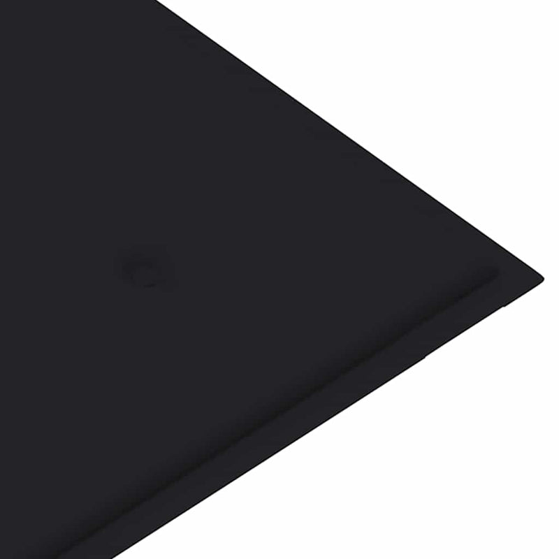 vidaXL tömör tíkfa Batavia pad fekete párnával 120 cm