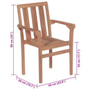 vidaXL 2 db tömör tíkfa kerti szék antracitszürke párnával