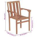 vidaXL 2 db tömör tíkfa kerti szék szürke párnákkal