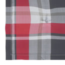 vidaXL 2 db tömör tíkfa kerti szék piros kockás párnákkal