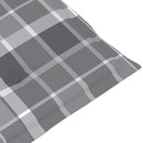 vidaXL 2 db tömör tíkfa kerti szék szürke kockás párnákkal