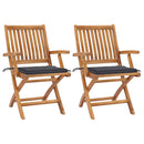 vidaXL 2 db tömör tíkfa kerti szék antracitszürke párnával