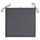 vidaXL 2 db tömör tíkfa kerti szék antracitszürke párnával