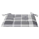 vidaXL 2 db tömör tíkfa kerti szék szürke kockás párnával