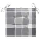 vidaXL 2 db tömör tíkfa kerti szék szürke kockás párnával