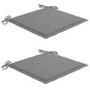 vidaXL 2 db tömör tíkfa kerti szék szürke párnákkal