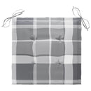 vidaXL 2 db tömör tíkfa kerti szék szürke kockás párnával