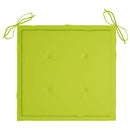 vidaXL 4 db tömör tíkfa kerti szék élénkzöld párnával