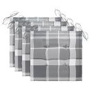 vidaXL 4 db tömör tíkfa kerti szék szürke kockás párnával