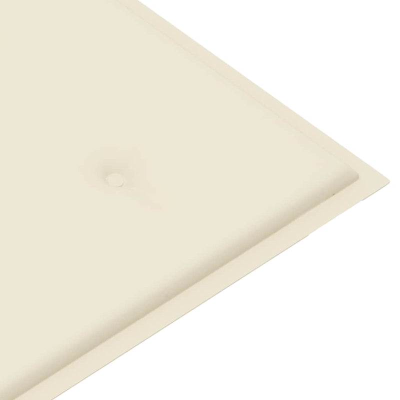 vidaXL tömör tíkfa kerti pad krémszínű párnával 112 cm
