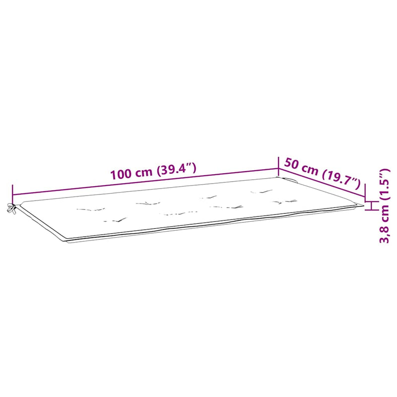 vidaXL tömör tíkfa kerti pad krémszínű párnával 112 cm
