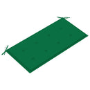 vidaXL tömör tíkfa kerti pad zöld párnával 112 cm