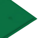 vidaXL tömör tíkfa kerti pad zöld párnával 112 cm