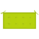 vidaXL tömör tíkfa kerti pad élénkzöld párnával 112 cm