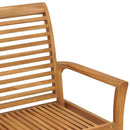 vidaXL tömör tíkfa kerti pad szürke kockás párnával 112 cm