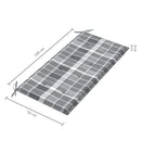 vidaXL tömör tíkfa kerti pad szürke kockás párnával 112 cm
