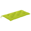 vidaXL tömör tíkfa kerti pad világoszöld párnával 112 cm