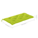 vidaXL tömör tíkfa kerti pad világoszöld párnával 112 cm