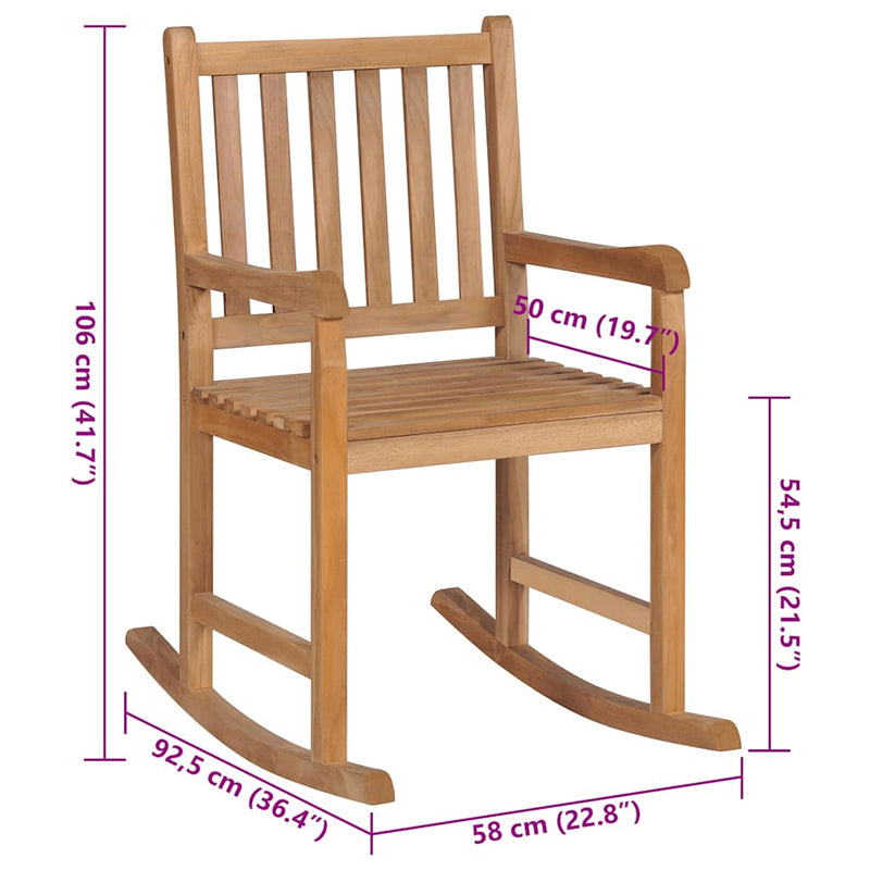 vidaXL tömör tíkfa hintaszék tópszínű párnával