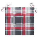 vidaXL tömör tíkfa hintaszék piros kockás párnával