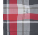 vidaXL tömör tíkfa hintaszék piros kockás párnával