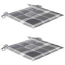 vidaXL tömör tíkfa hintaszék szürke kockás párnával