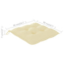 vidaXL tömör tíkfa hintaszék krémfehér párnával