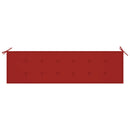 vidaXL tömör tíkfa kerti pad piros párnával 175 cm