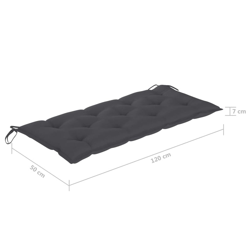 vidaXL tömör tíkfa hintaágy antracitszürke párnával 170 cm