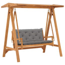 vidaXL tömör tíkfa hintaágy szürke párnával 170 cm