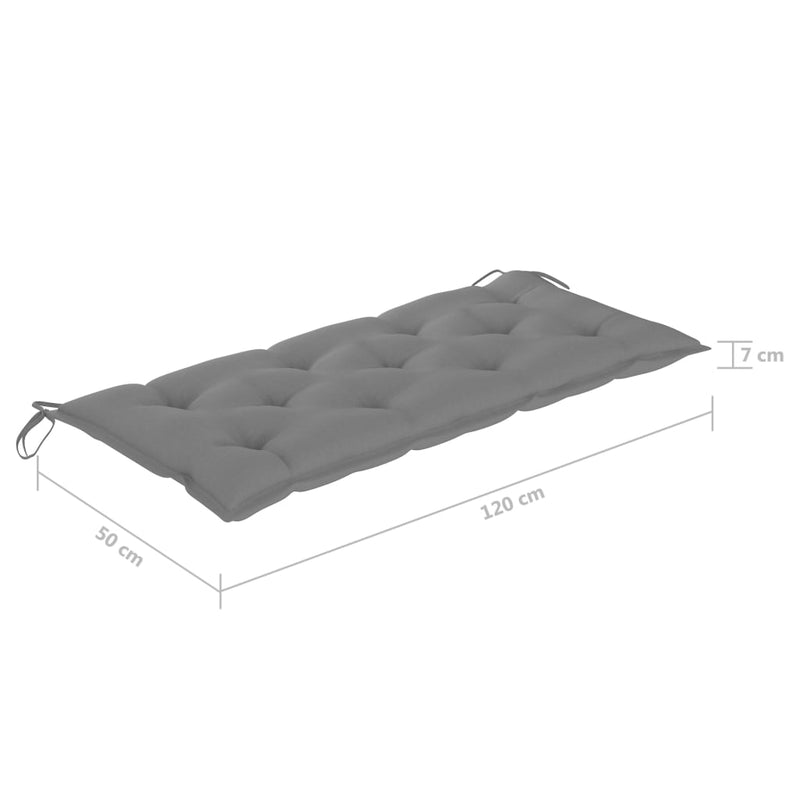 vidaXL tömör tíkfa hintaágy szürke párnával 170 cm