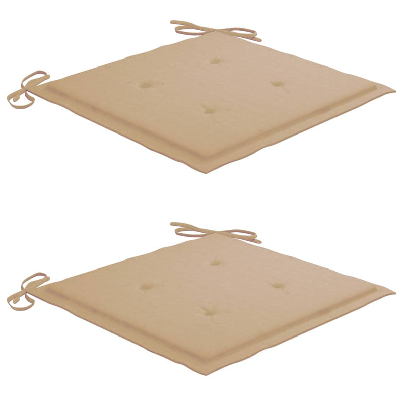 vidaXL 2 db tömör tíkfa kerti szék párnával