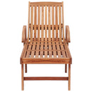 vidaXL tömör tíkfa napozóágy tópszínű párnával