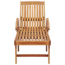 vidaXL tömör tíkfa napozóágy asztallal és párnával