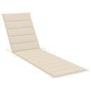 vidaXL tömör tíkfa napozóágy asztallal és párnával