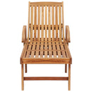 vidaXL tömör tíkfa napozóágy asztallal és párnával