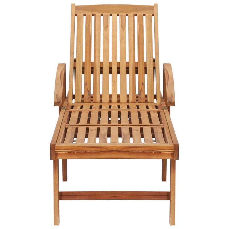 vidaXL tömör tíkfa napozóágy asztallal és párnával