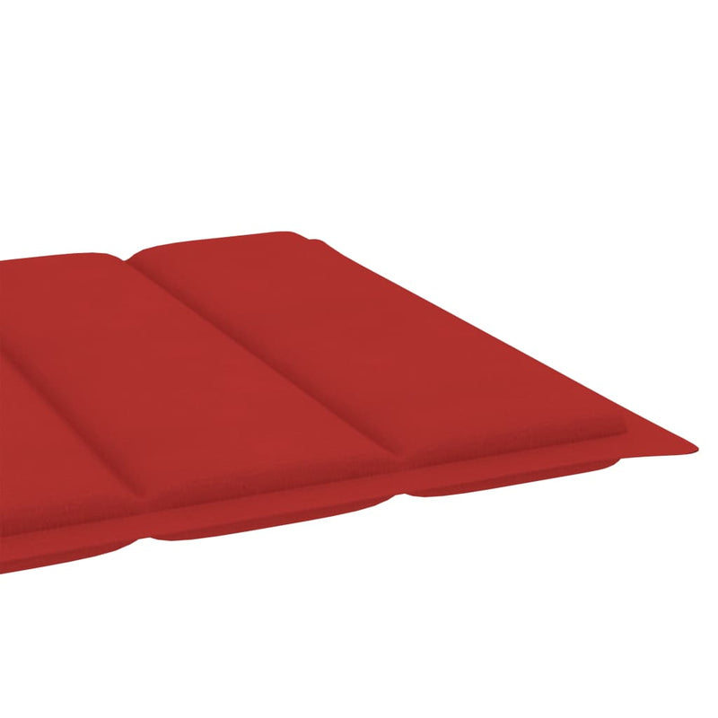 vidaXL tömör tíkfa napozóágy asztallal és párnával