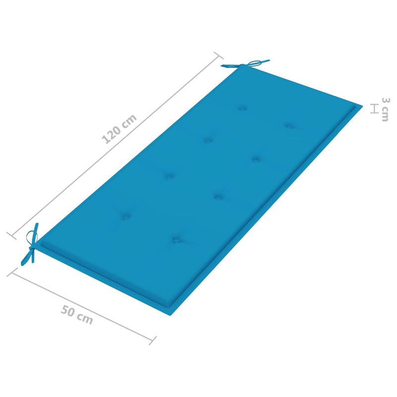 vidaXL tömör tíkfa rakásolható kerti pad párnával 128,5 cm