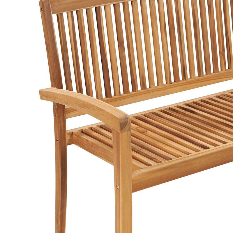 vidaXL tömör tíkfa rakásolható kerti pad párnával 128,5 cm