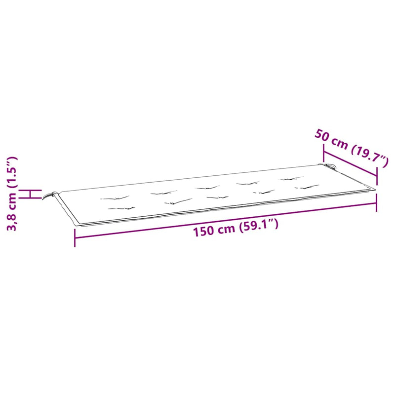 vidaXL tömör tíkfa rakásolható kerti pad párnával 159 cm